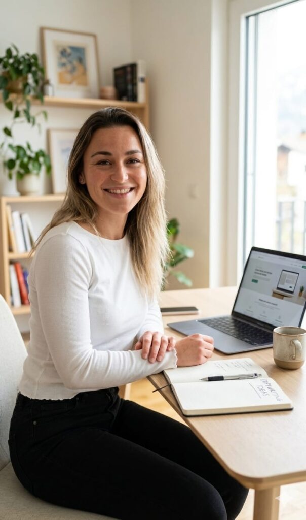 Nicole Ortner Schreibtisch bereit zum Arbeiten